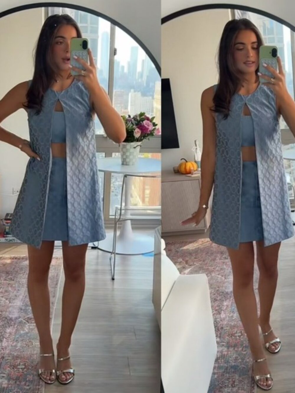 ALEXIS Asha Layered Cutout Jacquard Cotton Blend Mini Dress Blue NEW with tag - Picture 7 of 8